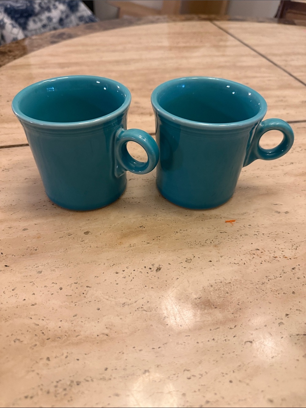 Fiesta Teal Ceramic Mugs - Set of 2